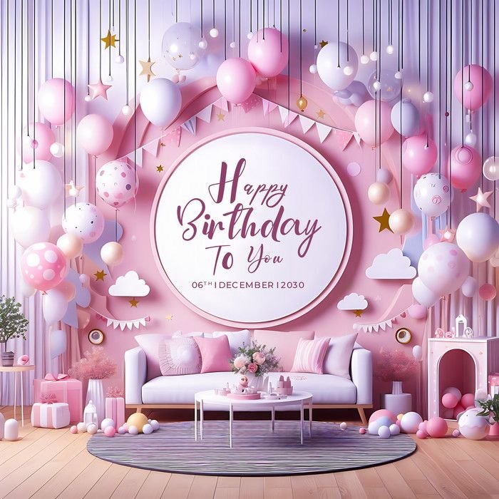 Artistic Happy Birthday Card Design With Frame And Balloon Accents PSD Free Download Pikbest