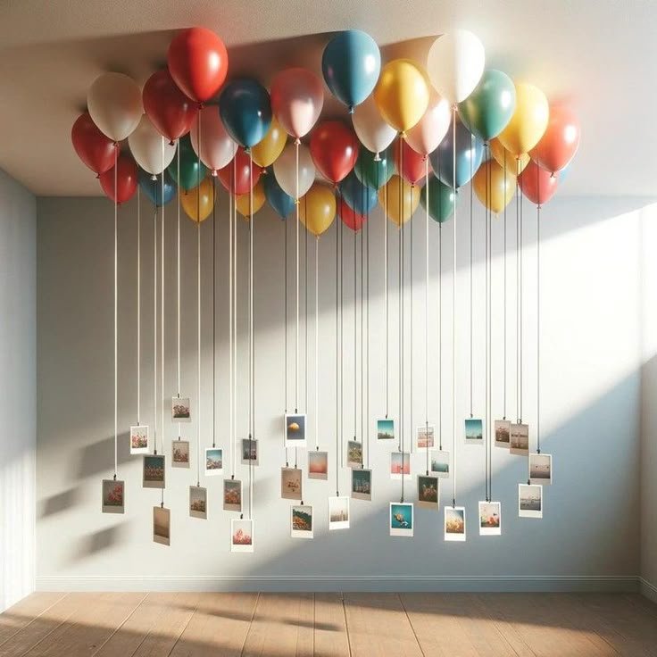 buy diy balloon decoration kit, polaroid photo prints with balloons, photo prints, balloon with photos, balloon with pictures, decoration online in india etsy